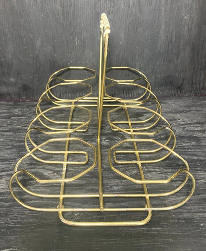 Vintage Brass Drink Glasses Carrier Caddy