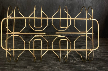 Vintage Brass Drink Glasses Carrier Caddy