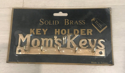 Vintage Brass Mom’s Keys Key Hook Holder