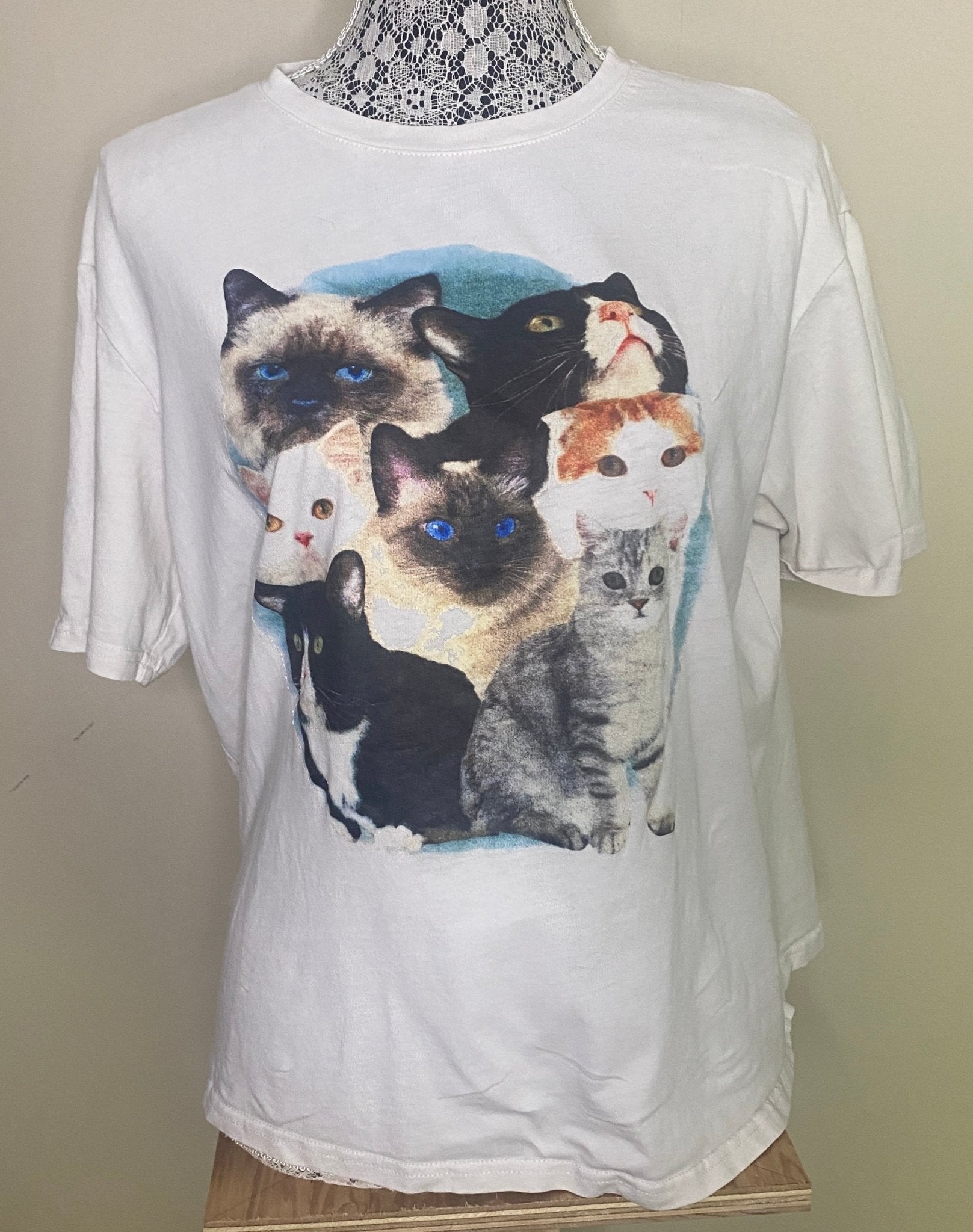 Vintage Cat Lover Short Sleeve Womens T Shirt