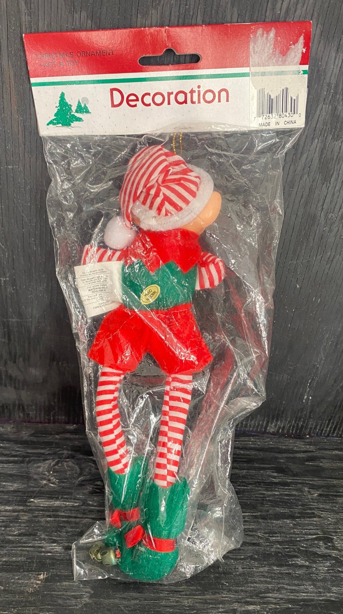 Vintage Christmas Elf Large Christmas Ornament