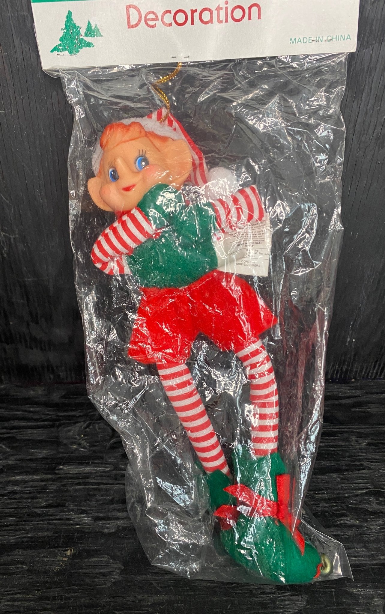 Vintage Christmas Elf Large Christmas Ornament