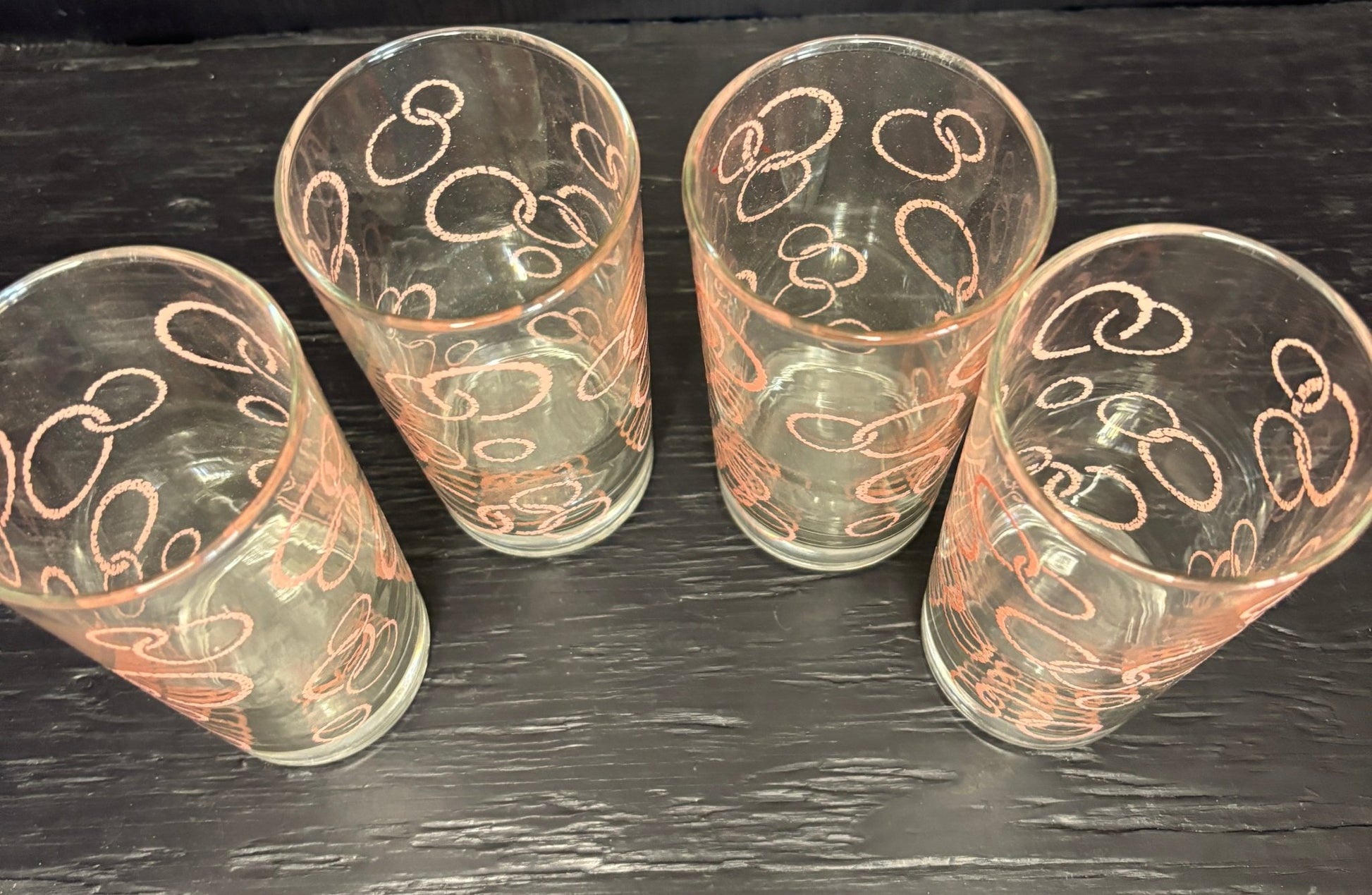 Vintage Circle Pattern Retro Drink Glasses
