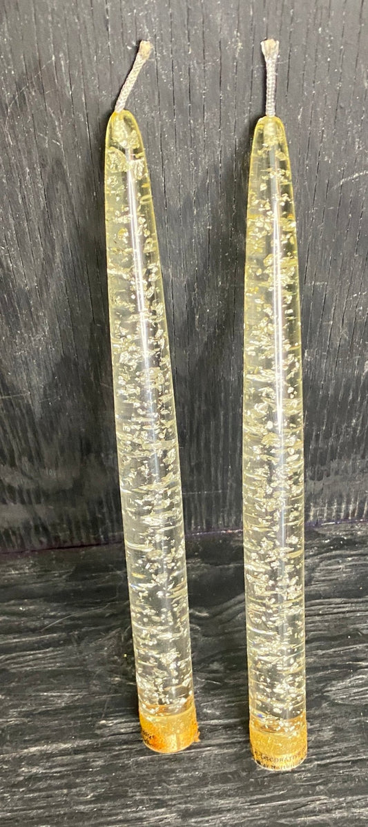 Vintage Clear and Silver Lucite Candles