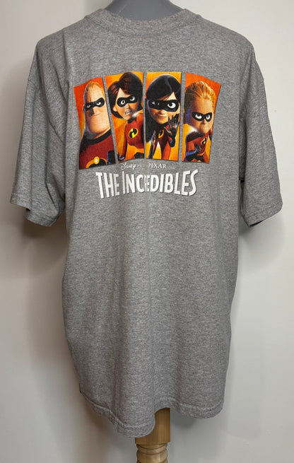 Vintage Disney Pixar The Incredibles Gray T Shirt