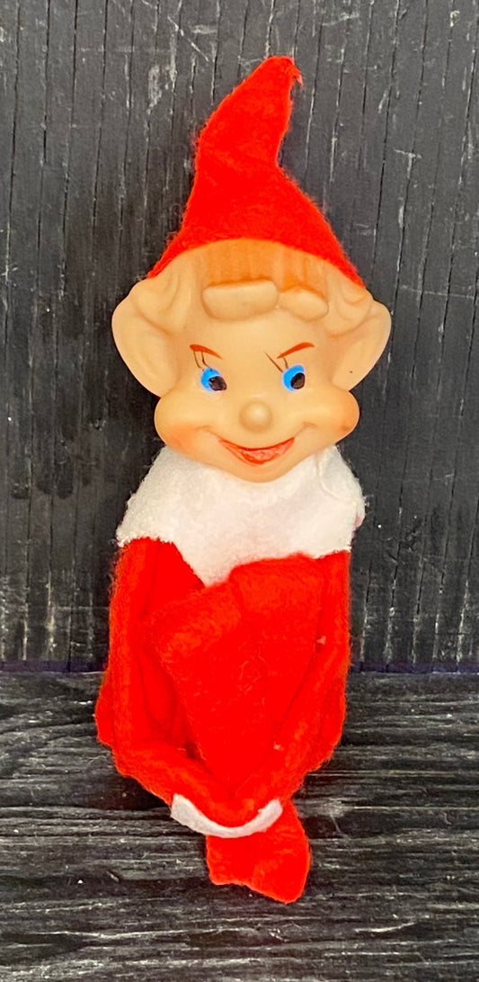 Vintage Elf on a Shelf Felt Christmas Ornament