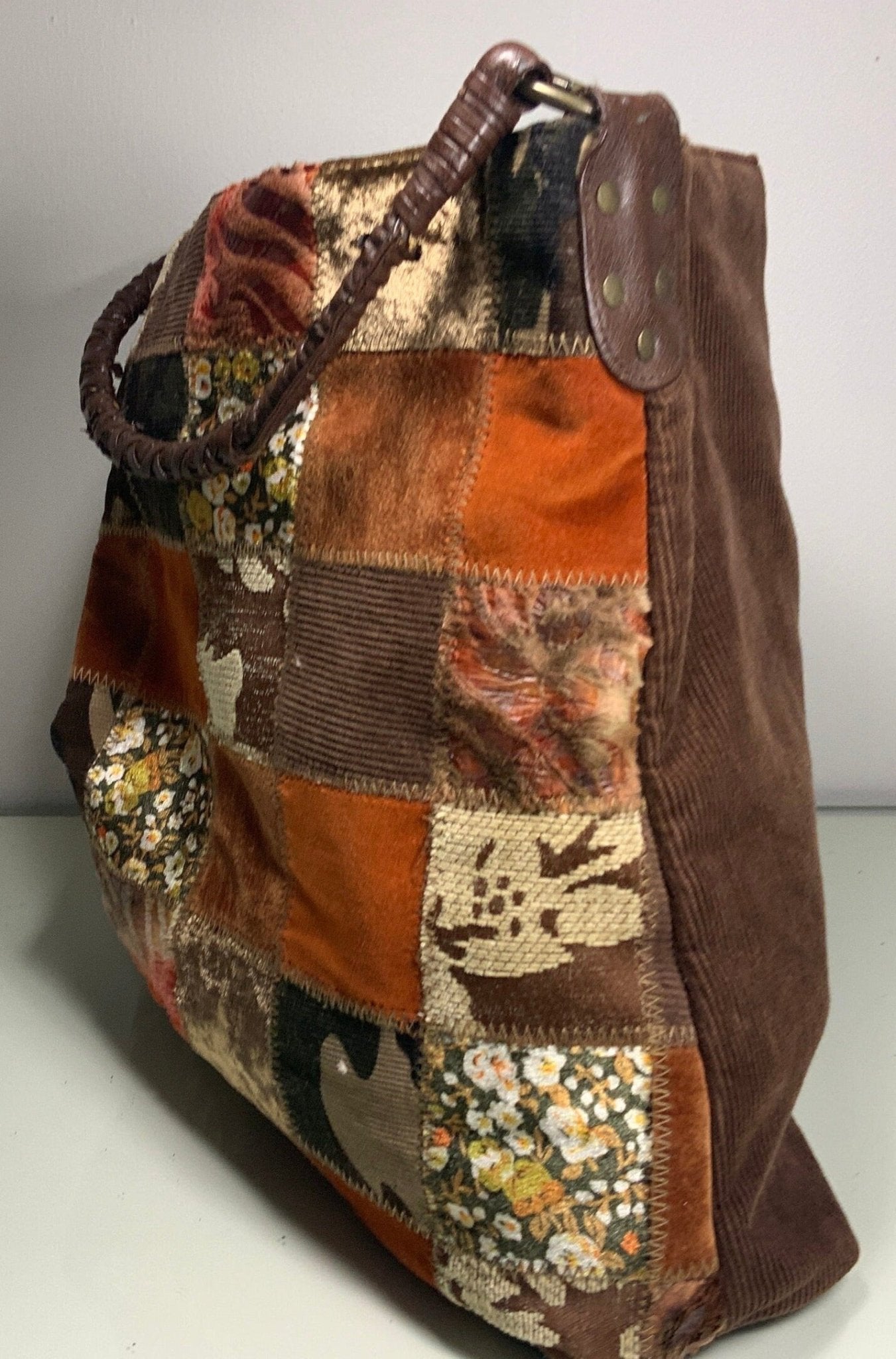 Vintage Fashion Express Patchwork Corduroy Purse HLJ at Home