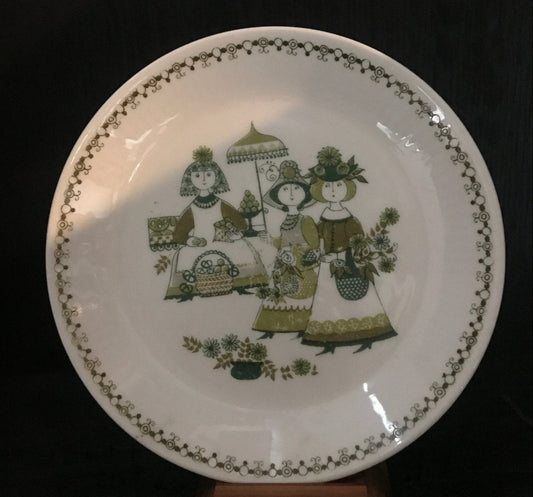 Vintage Figgjo Norway Flint Turi Design Market Pattern Side Plate