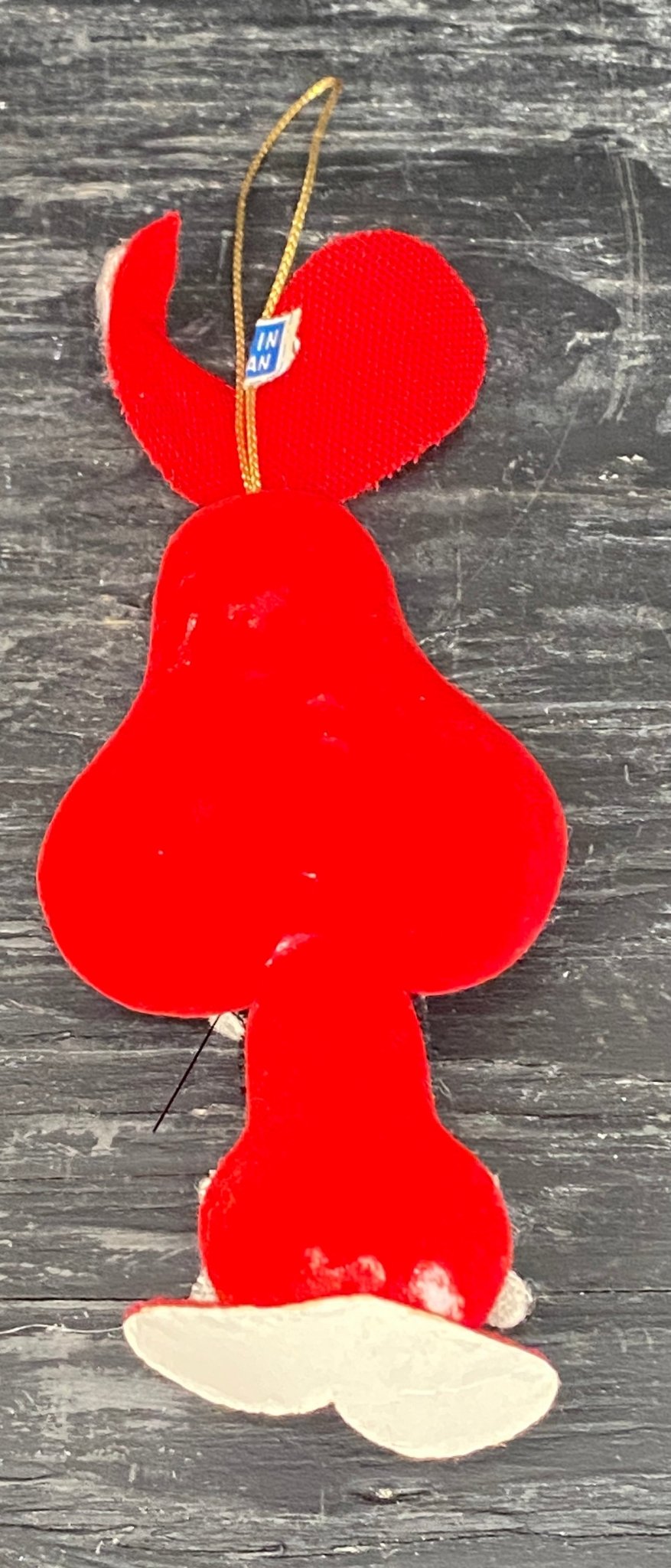 Vintage Flocked Felt Bunny Rabbit Christmas Ornament