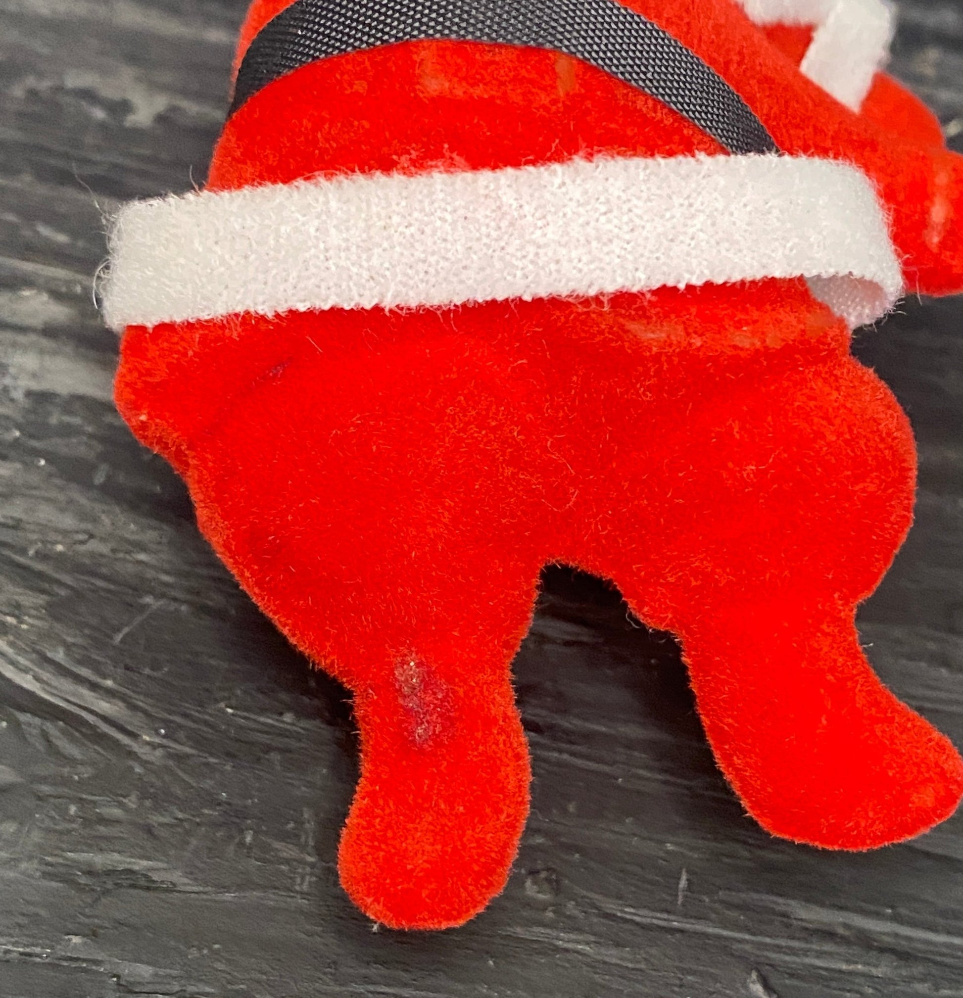 Vintage Flocked Felt Santa Ornament
