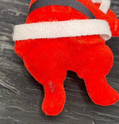 Vintage Flocked Felt Santa Ornament
