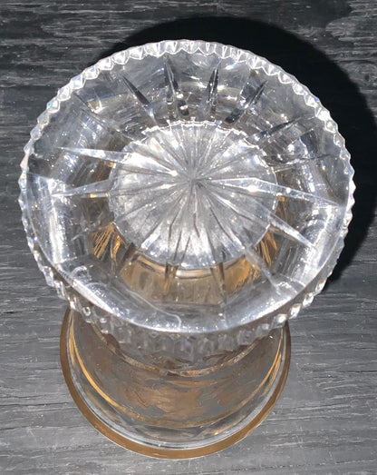 Vintage French Crystal Gold Vase