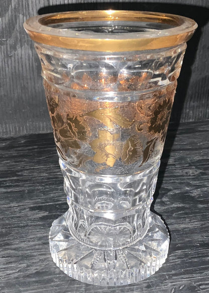Vintage French Crystal Gold Vase