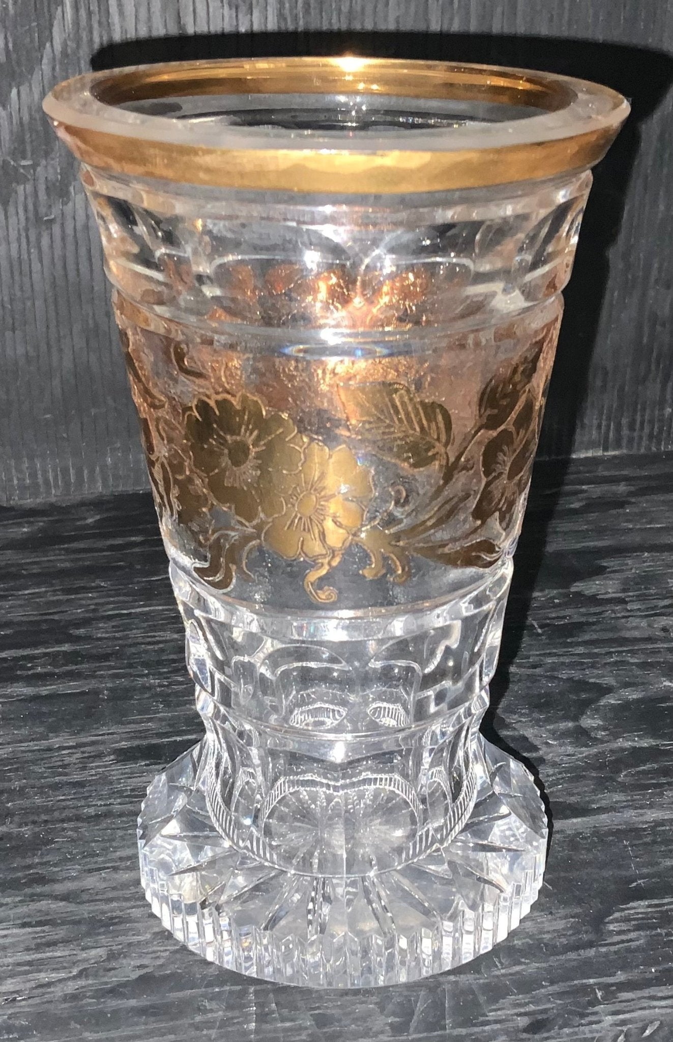 Vintage French Crystal Gold Vase - HLJ at HomeVintage French Crystal Gold VaseHLJ at Home