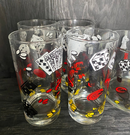 Vintage Game Night Casino Poker Ice Bucket and Drink Glass