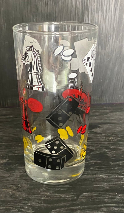 Vintage Game Night Casino Poker Ice Bucket and Drink Glasses