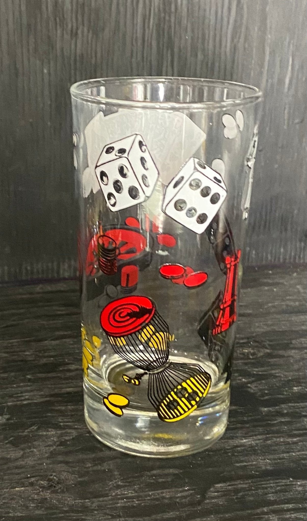 Vintage Game Night Casino Poker Ice Bucket and Drink Glasses - HLJ at HomeVintage Game Night Casino Poker Ice Bucket and Drink GlassesShot GlassHazel Atlas