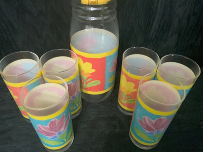 Vintage Gardenia Luminarc Pitcher and Glasses Set
