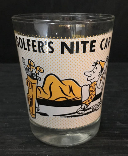 Vintage Golfers Nite Cap Bar Mixing Glass