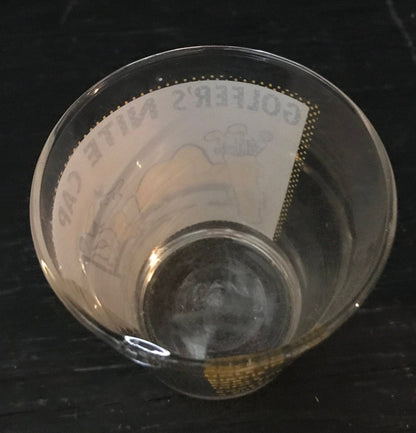 Vintage Golfers night Cap Bar Mixing Glass