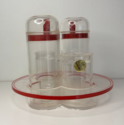 Vintage Guzzini Red Cruet Set