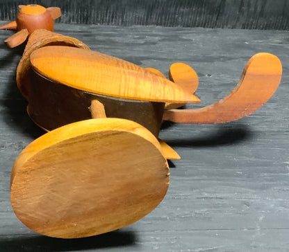 Vintage Hand Carved Articulating Wooden Rooster Sculpture