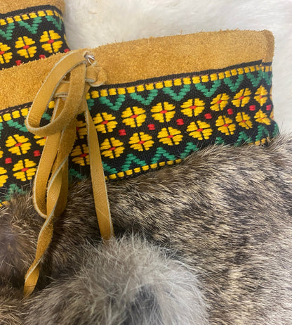 Vintage Hand Crafted Hand Beaded Mukluks