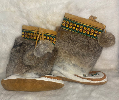 Vintage Hand Crafted Hand Beaded Mukluks