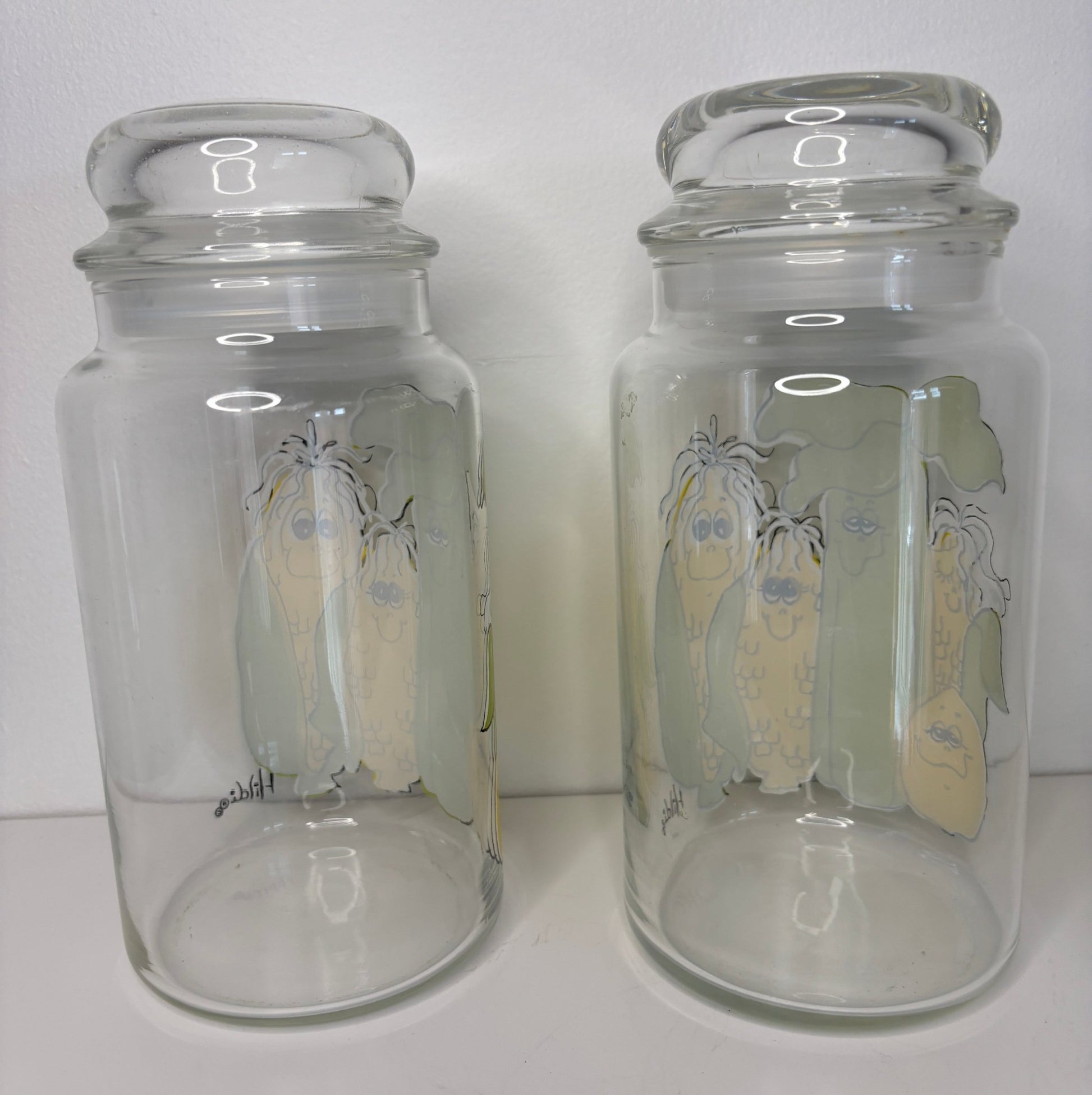 Vintage Hildi Anthropomorphic Glass Jars