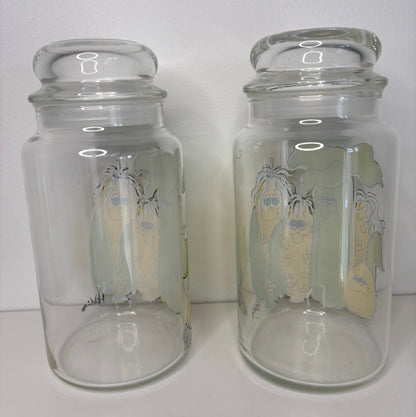 Vintage Hildi Anthropomorphic Glass Jars