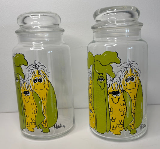 Vintage Hildi Anthropomorphic Glass Jars