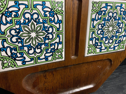 Vintage Imperial Hand Carved Wood Cheese Serving Tray Platter