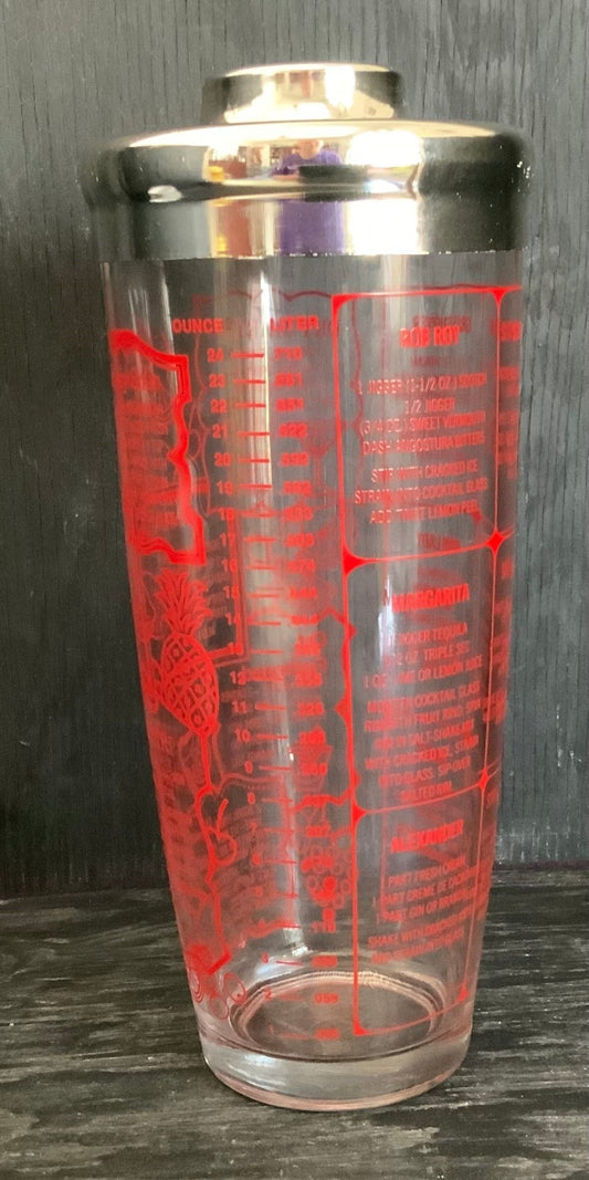 Vintage Irvinware Cocktail Shaker with Recipes