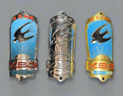 Vintage Kharkiv HVZ USSR CCCP 1XВЗ Bicycle Head Badges