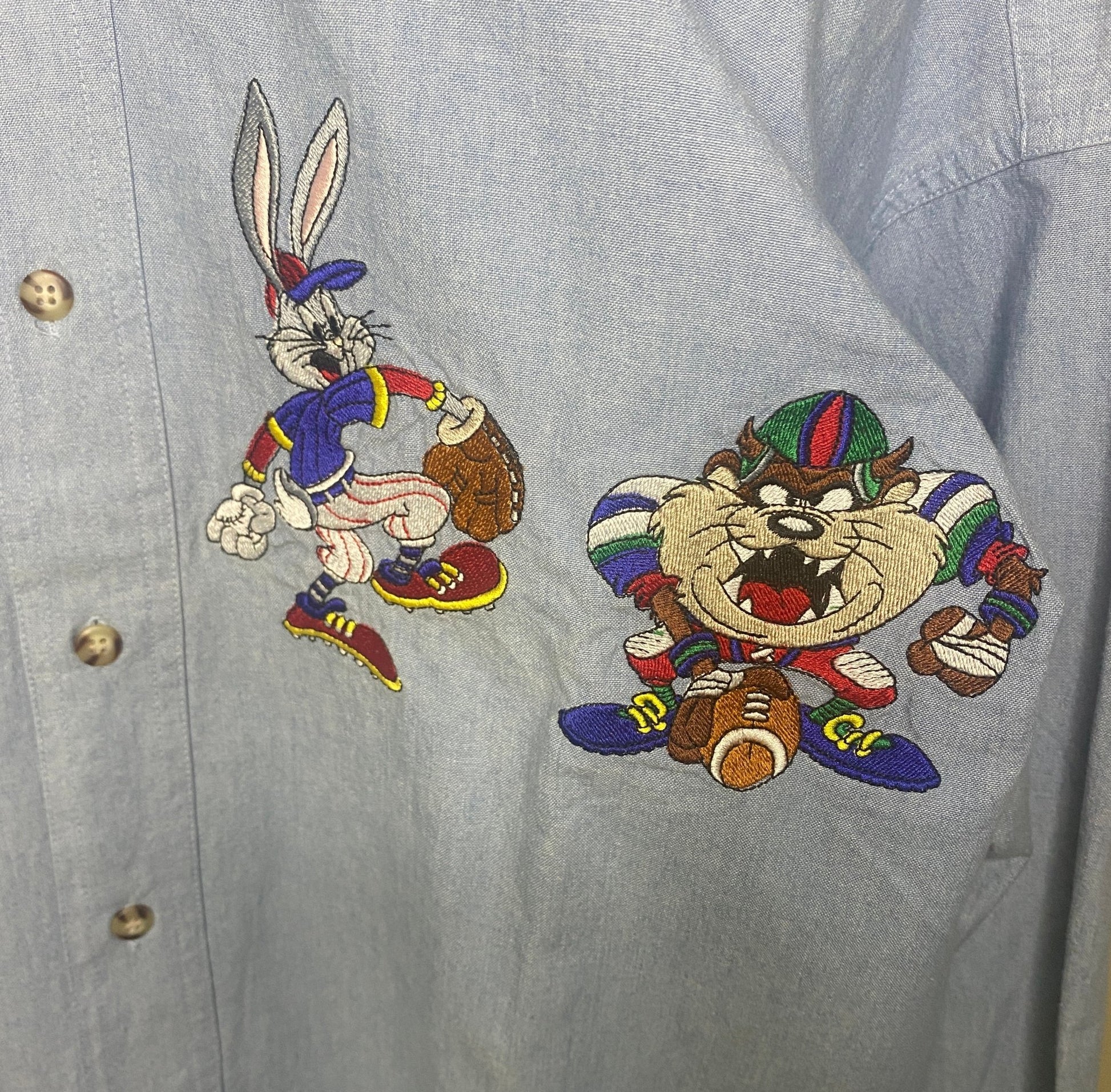 Vintage Looney Tunes Long Sleeve Denim Shirt