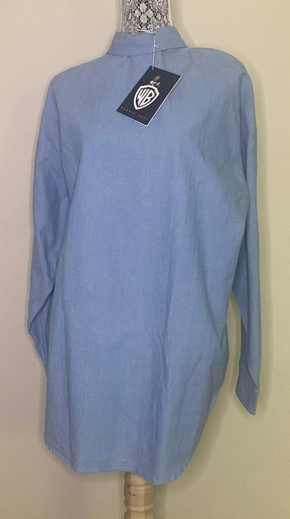 Vintage Looney Tunes Sports Characters Long Sleeve Denim Shirt