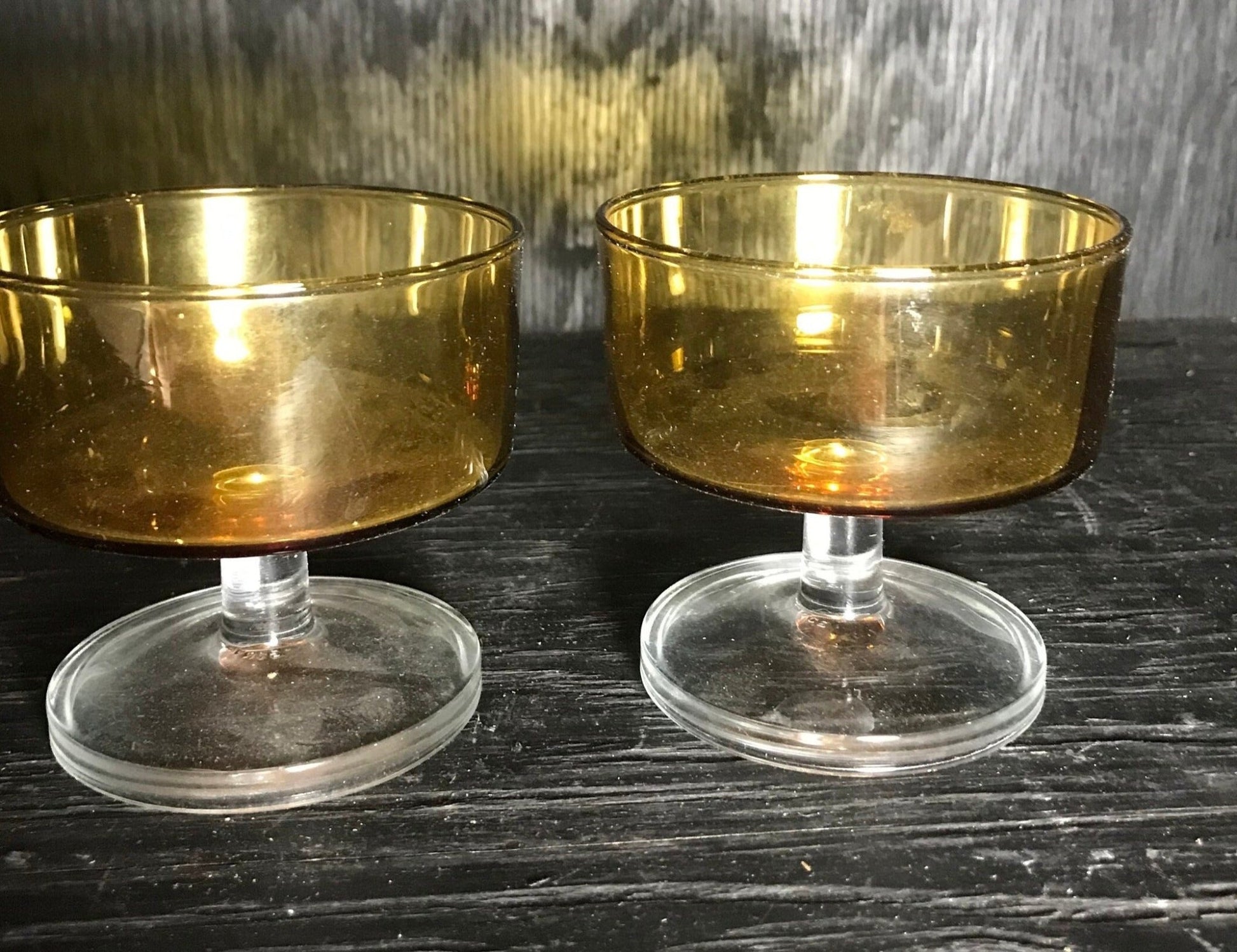 Vintage Luminarc Amber Yellow Sundae Glasses set of 2 - HLJ at HomeVintage Luminarc Amber Yellow Sundae Glasses set of 2Sundae GlassesLuminarc