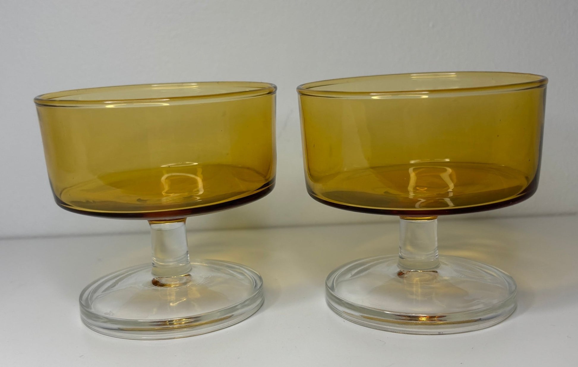 Vintage Luminarc Amber Yellow Sundae Glasses set of 2 - HLJ at HomeVintage Luminarc Amber Yellow Sundae Glasses set of 2Sundae GlassesLuminarc