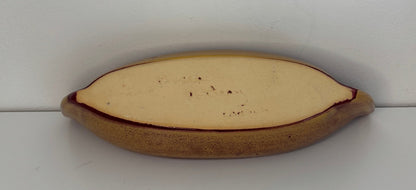 Vintage Maxwell Pottery Maroon and Beige Canoe Dip Dish