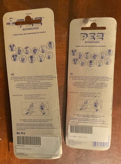 Vintage Mickey Mouse and Friends Pez Dispensers New
