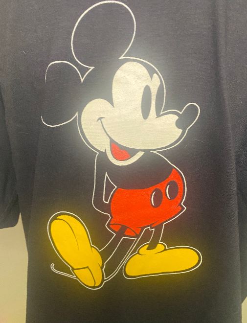 black Vintage Mickey Mouse T Shirt with a picture of Mickey Mouse on the front