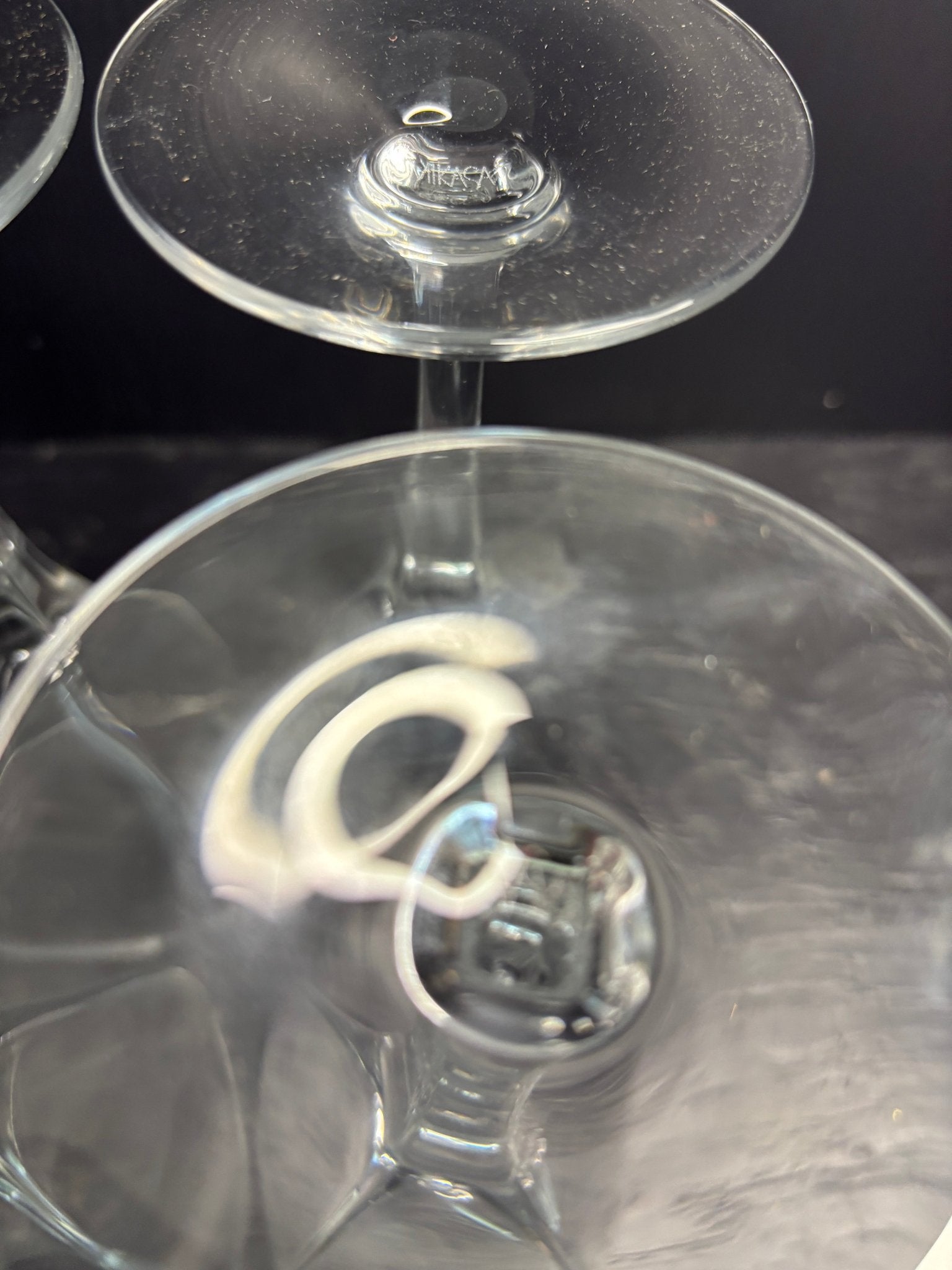 Vintage Mikasa Panache Square Crystal Wine Glasses Set