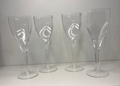 Vintage Mikasa Panache Square Crystal Wine Glasses