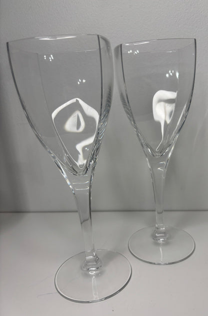 Vintage Mikasa Panache Square Crystal Wine Glasses Set