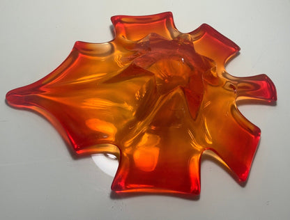 Vintage Murano Maple Leaf Glass Dish