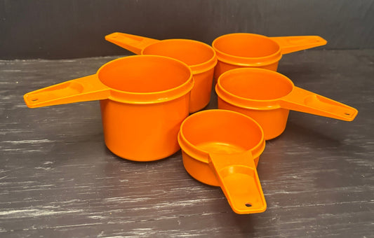 Vintage Orange Tupperware Measuring Cups