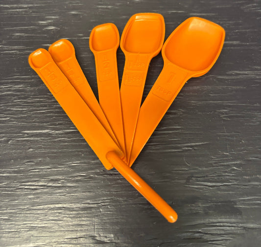 Vintage Orange Tupperware Measuring Spoons