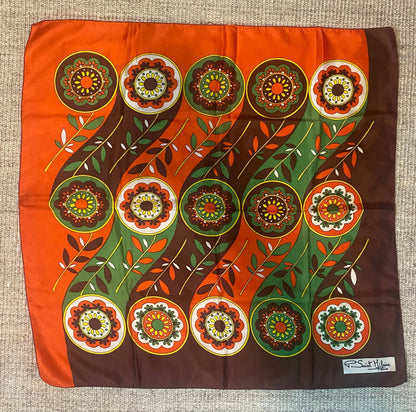 Vintage P. Saint Hilaire Paris Retro Pattern Scarf
