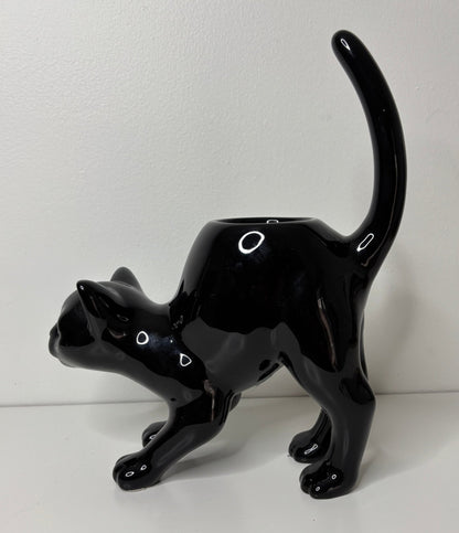 Vintage Partylite Black Cat Tea Light Candle Holder