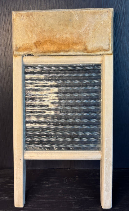 Wood and Glass Small Washboard